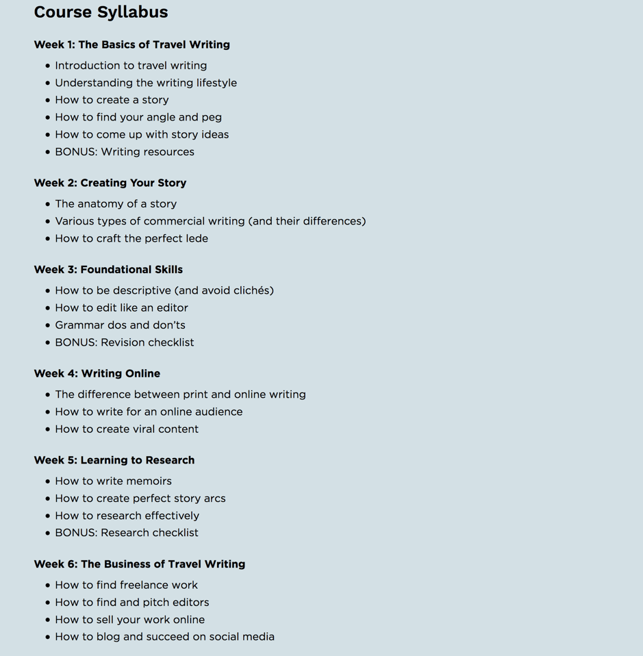 Become a travel writer